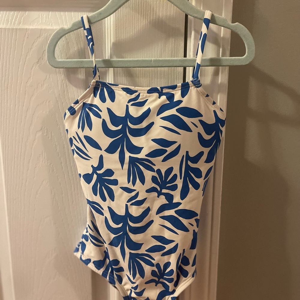 GB Girls Blue and White Kids Swim One Piece